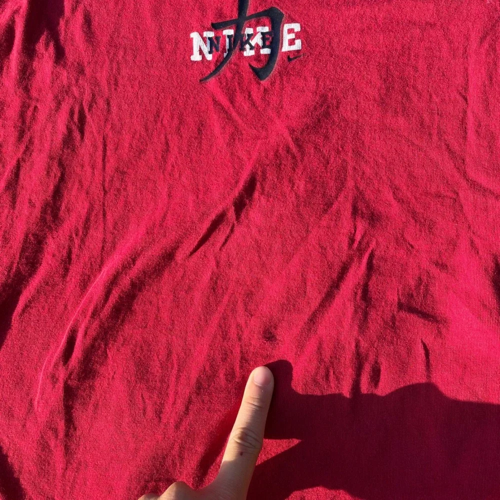 NOT FOR SALE Nike T-Shirt Mens XL Red Pre-owned Good Kanji Graphic Logo Tee